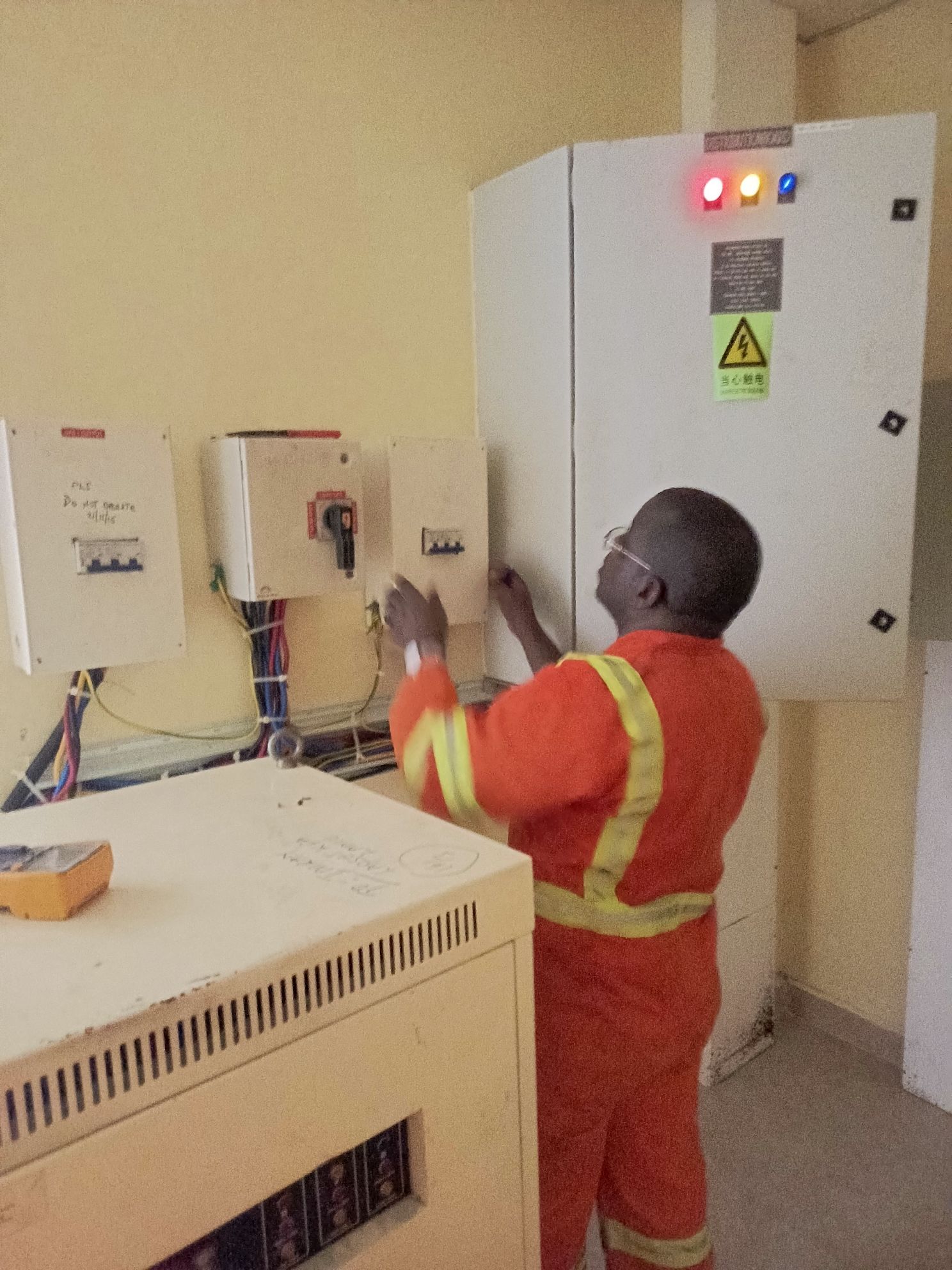 Electrical installation at a commercial building project in Kenya